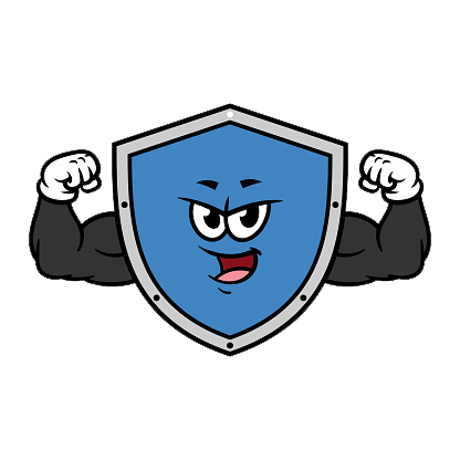 DisGuard Shield Mascot - Serious