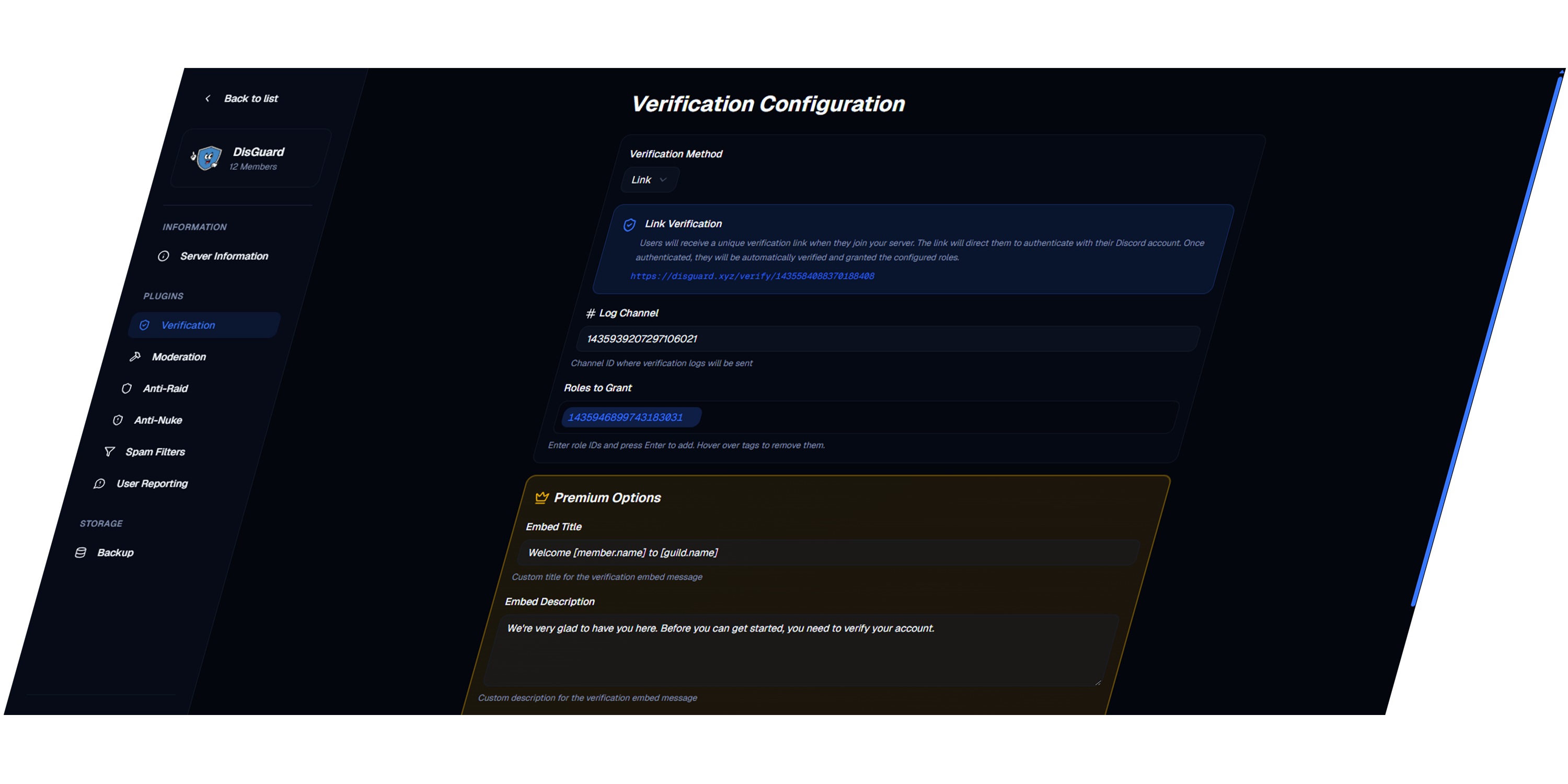 DisGuard Dashboard Preview